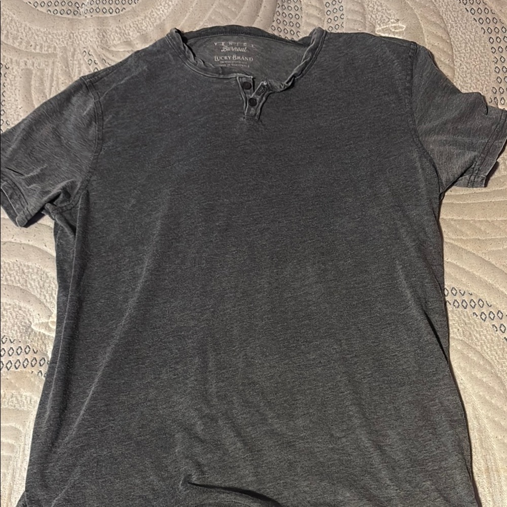 Lucky Brand Men's Charcoal Short Sleeve Tee